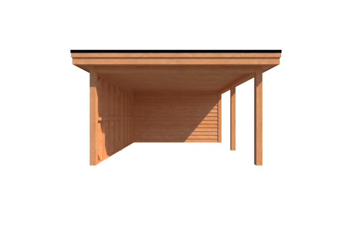 Tuinhuis met veranda plat dak 250 x 400 + 450cm