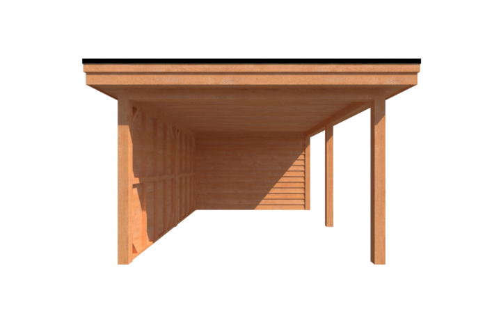 Tuinhuis met veranda plat dak 250 x 400 + 500cm Tuinhuis met veranda plat dak 250 x 400 + 500cm