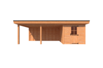 Tuinhuis met veranda plat dak 250 x 400 + 500cm Tuinhuis met veranda plat dak 250 x 400 + 500cm