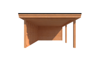 Tuinhuis met veranda plat dak 250 x 400 + 500cm Tuinhuis met veranda plat dak 250 x 400 + 500cm