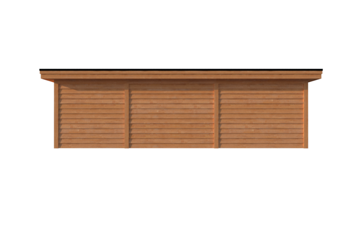 Tuinhuis met veranda plat dak 250 x 400 + 600cm