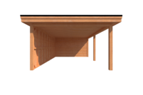 Tuinhuis met veranda plat dak 250 x 400 + 600cm