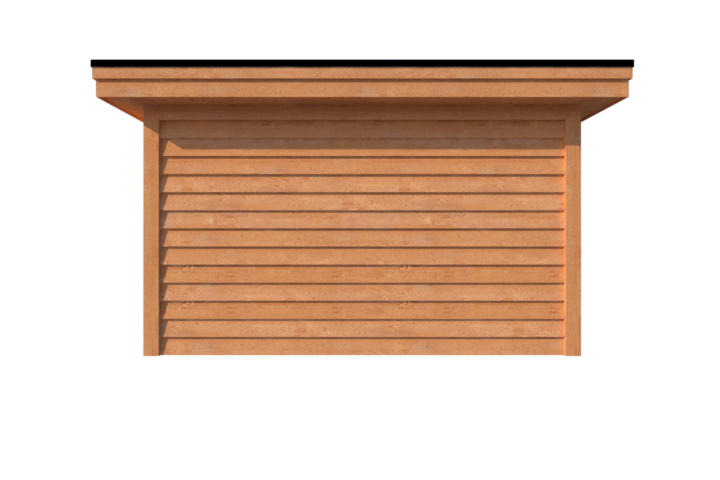 Tuinhuis met veranda plat dak 250 x 400 + 600cm