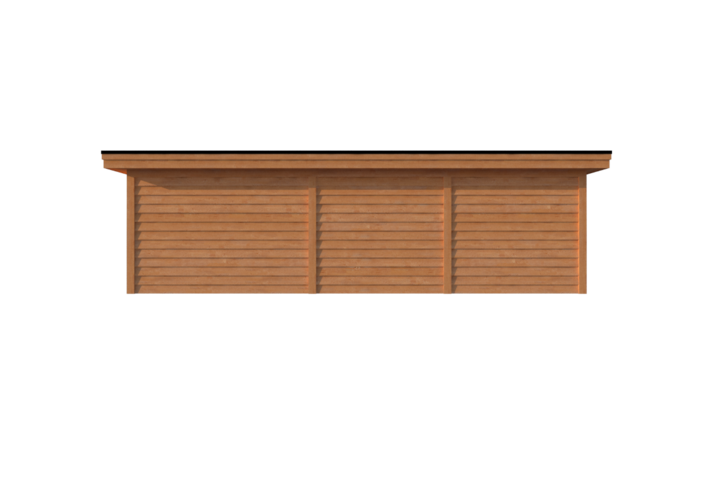 Tuinhuis met veranda plat dak 350 x 400 + 500cm