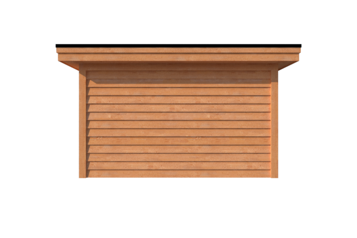 Tuinhuis met veranda plat dak 350 x 400 + 500cm