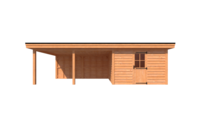 Tuinhuis met veranda plat dak 350 x 400 + 500cm