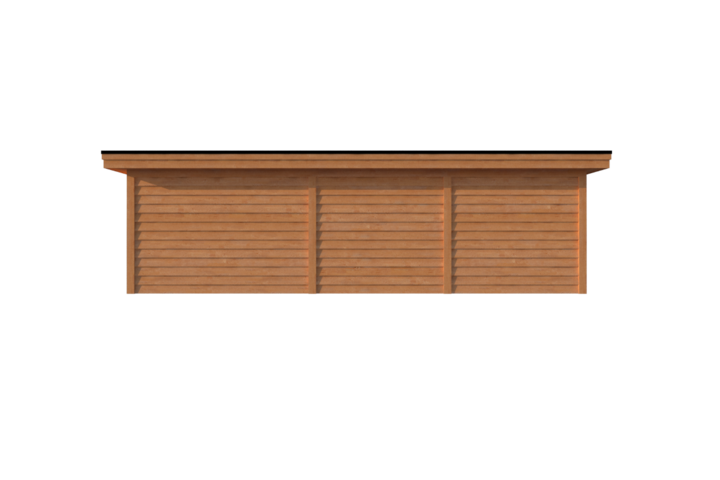 Tuinhuis met veranda plat dak 350 x 400 + 500cm