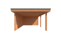 Tuinhuis met veranda plat dak 350 x 400 + 500cm