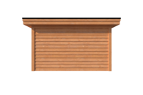 Tuinhuis met veranda plat dak 350 x 400 + 500cm