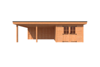 Tuinhuis met veranda plat dak 350 x 400 + 500cm