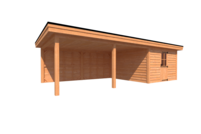 Tuinhuis met veranda plat dak 350 x 400 + 550cm Tuinhuis met veranda plat dak 350 x 400 + 550cm