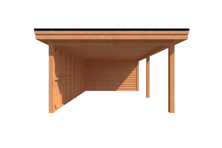 Tuinhuis met veranda plat dak 350 x 400 + 550cm Tuinhuis met veranda plat dak 350 x 400 + 550cm