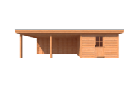 Tuinhuis met veranda plat dak 350 x 400 + 550cm Tuinhuis met veranda plat dak 350 x 400 + 550cm