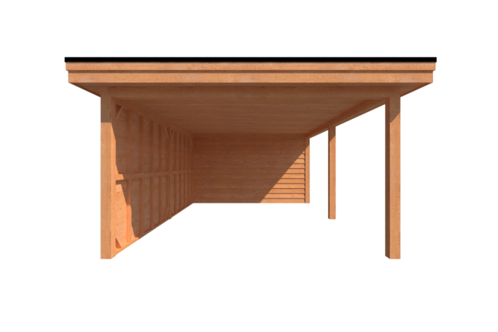 Tuinhuis met veranda plat dak 350 x 400 + 600cm