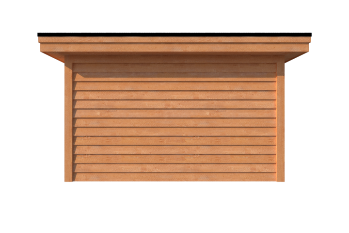 Tuinhuis met veranda plat dak 350 x 400 + 600cm