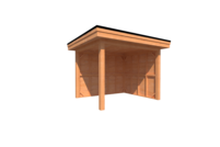 Houten veranda plat dak 300 x 250cm