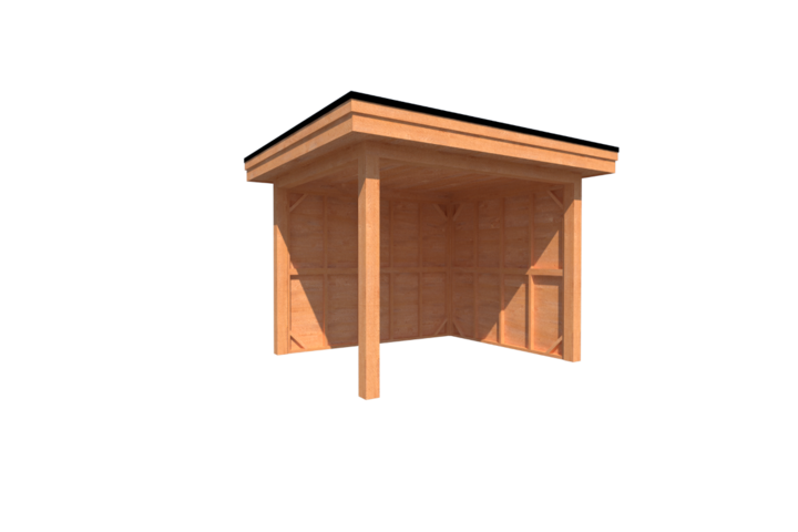 Houten veranda plat dak 300 x 250cm