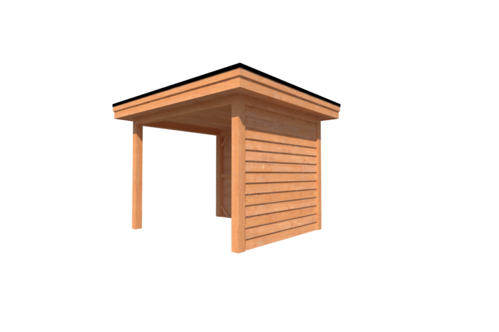 Houten veranda plat dak 300 x 250cm