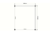 Houten veranda plat dak 300 x 350cm