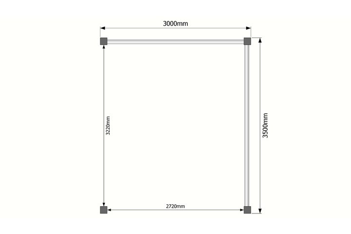 Houten veranda plat dak 300 x 350cm