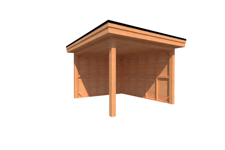 Houten veranda plat dak 300 x 350cm