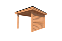 Houten veranda plat dak 300 x 350cm