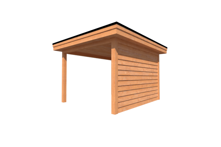 Houten veranda plat dak 300 x 350cm