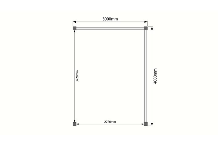 Houten veranda plat dak 300 x 400cm