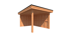 Houten veranda plat dak 300 x 400cm