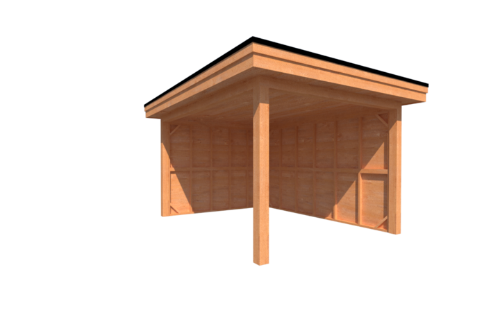 Houten veranda plat dak 300 x 400cm