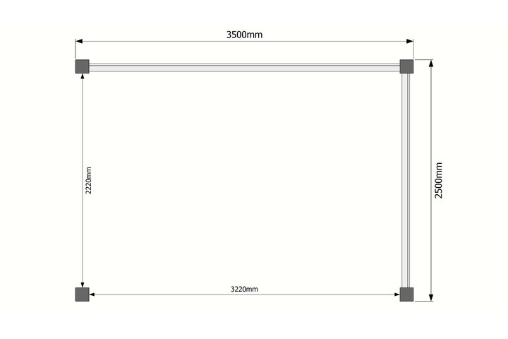 Houten veranda plat dak 350 x 250cm Houten veranda plat dak 350 x 250cm