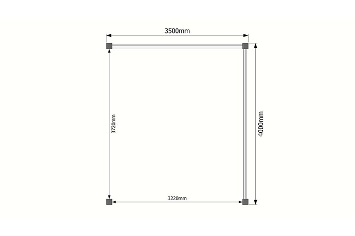 Houten veranda plat dak 350 x 400cm
