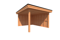 Houten veranda plat dak 350 x 400cm