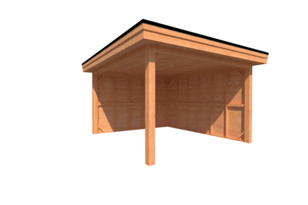 Houten veranda plat dak 350 x 400cm Houten veranda plat dak 350 x 400cm