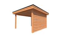 Houten veranda plat dak 350 x 400cm