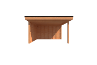 Houten veranda plat dak 350 x 400cm