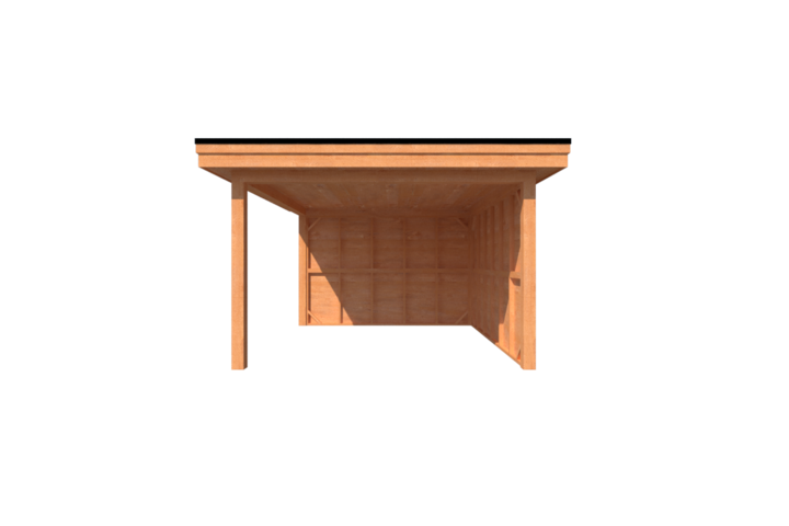 Houten veranda plat dak 350 x 400cm