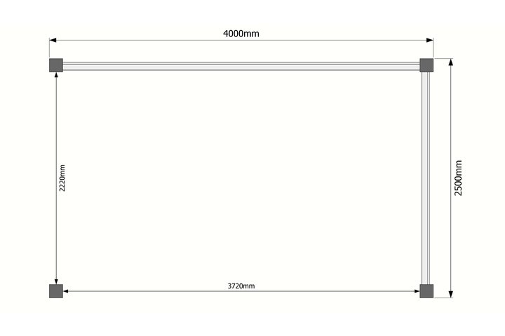 Houten veranda plat dak 400 x 250cm