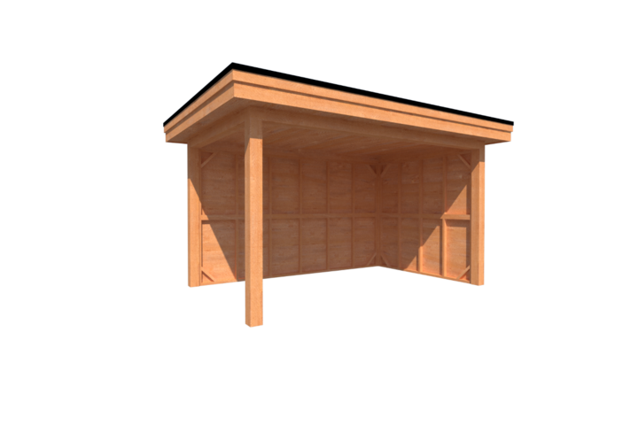 Houten veranda plat dak 400 x 250cm