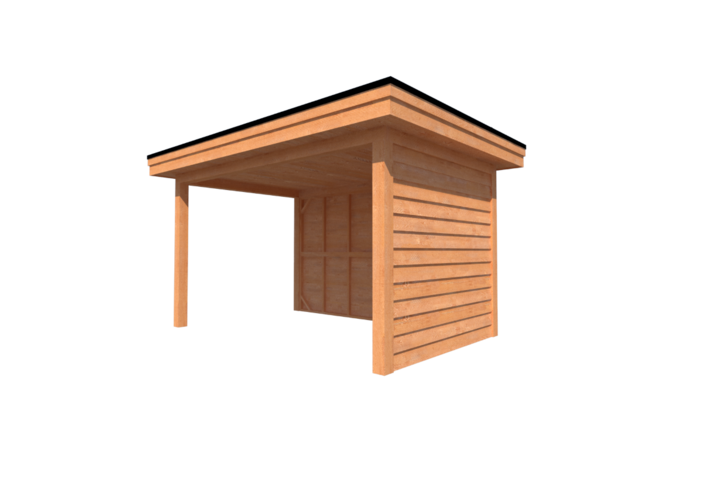 Houten veranda plat dak 400 x 250cm