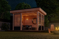 Houten veranda plat dak 400 x 350cm Houten veranda plat dak 400 x 350cm