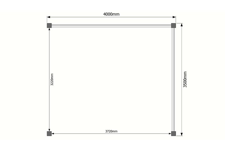 Houten veranda plat dak 400 x 350cm Houten veranda plat dak 400 x 350cm