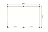 Houten veranda plat dak 450 x 300cm