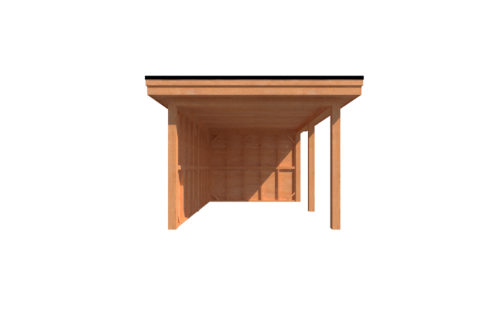 Houten veranda plat dak 450 x 300cm