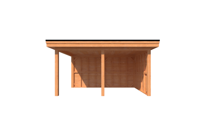 Houten veranda plat dak 450 x 300cm