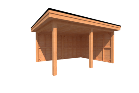 Houten veranda plat dak 450 x 350cm Houten veranda plat dak 450 x 350cm