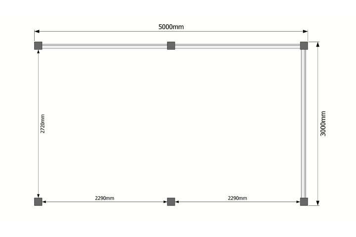 Houten veranda plat dak 500 x 300cm Houten veranda plat dak 500 x 300cm