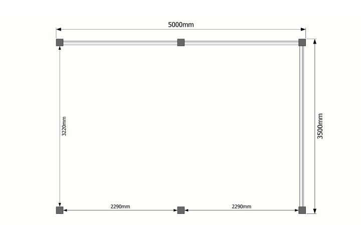 Houten veranda plat dak 500 x 350cm Houten veranda plat dak 500 x 350cm