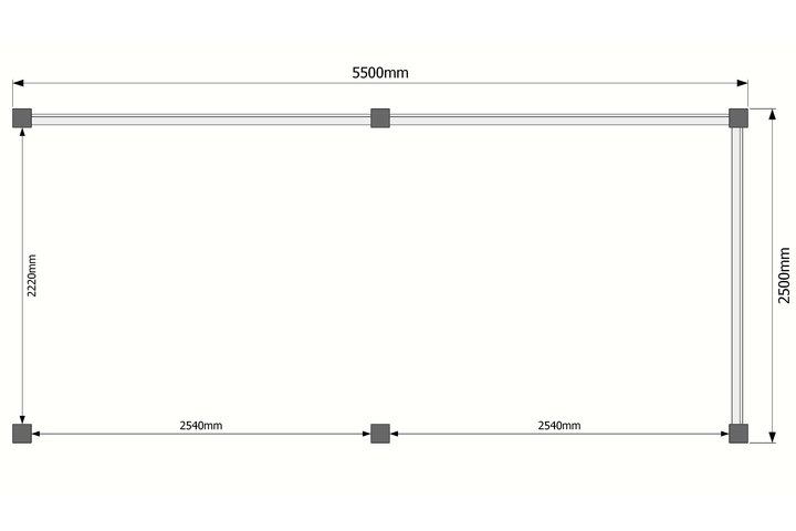 Houten veranda plat dak 550 x 250cm Houten veranda plat dak 550 x 250cm