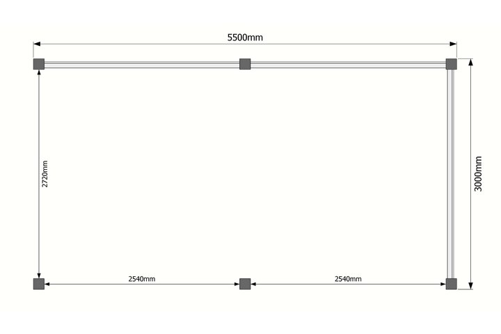 Houten veranda plat dak 550 x 300cm Houten veranda plat dak 550 x 300cm